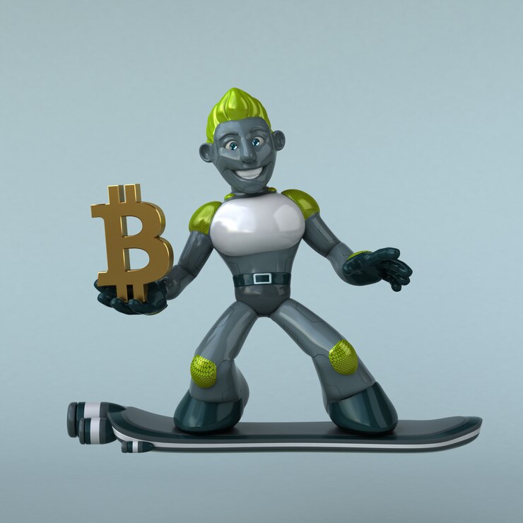 Photo green robot 3d illustration