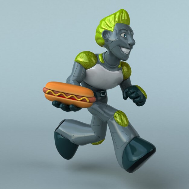 Green Robot - 3D Illustration