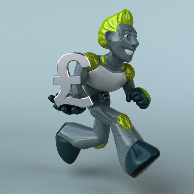 Photo green robot - 3d illustration