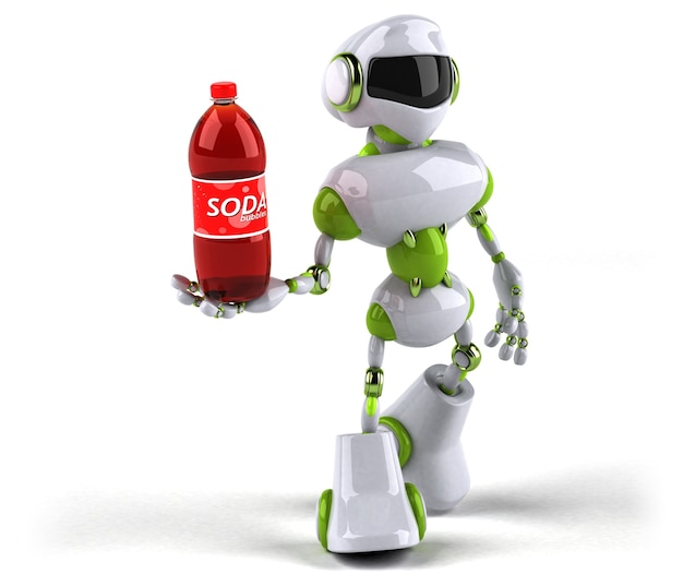 Photo green robot - 3d illustration