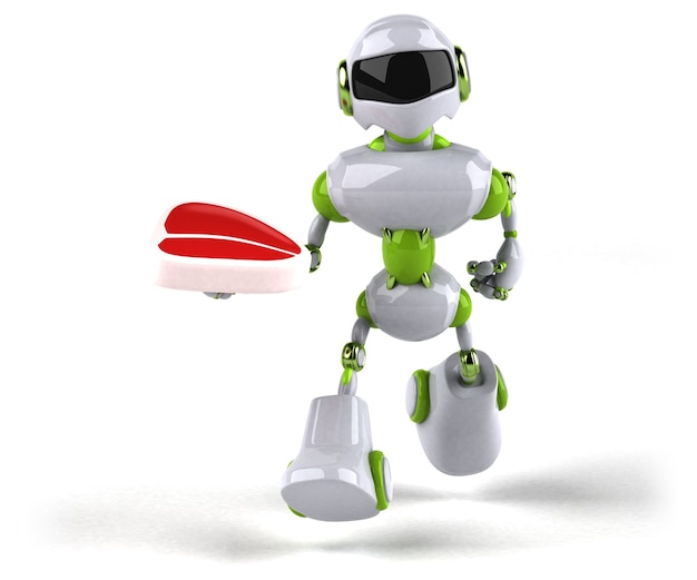 Robot verde - illustrazione 3d
