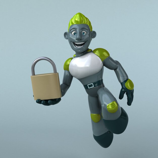 Green Robot - 3D Illustration