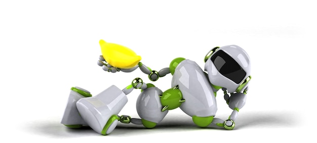 緑のロボット-3 Dイラストレーション