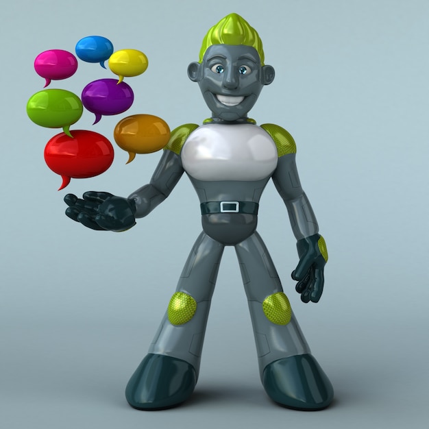Зелёный робот анимация