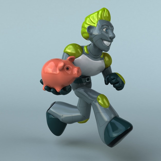 緑のロボットのイラスト