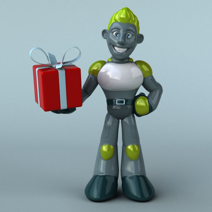 Photo green robot illustration