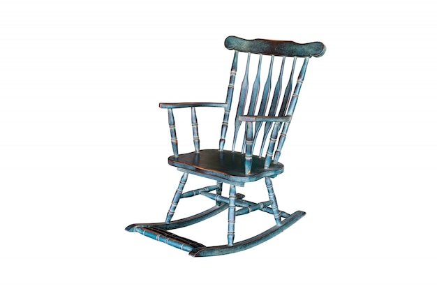 Фото Зеленая кресло-качалка изолированная на белизне с путем клиппирования.