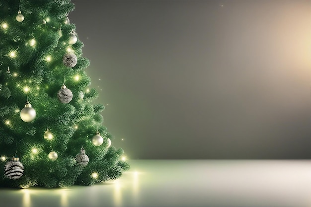 Green room Christmas background with Santa Claus