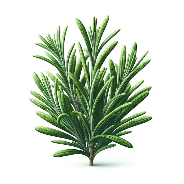 green rosemary herb isolated on white background