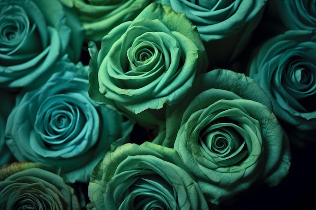 Green Roses Texture Background