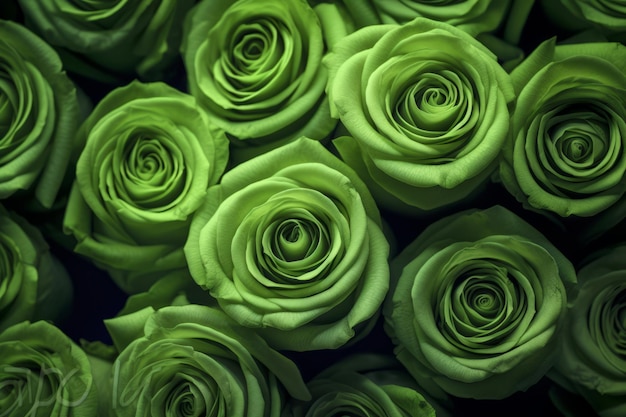 Green Roses Texture Background