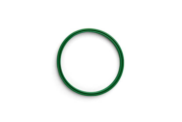 Photo green rubber gasket ring isolated on white background