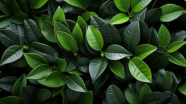 Green rubber plant nature background