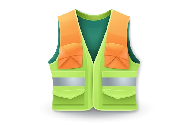 Photo green safety vest on a white background