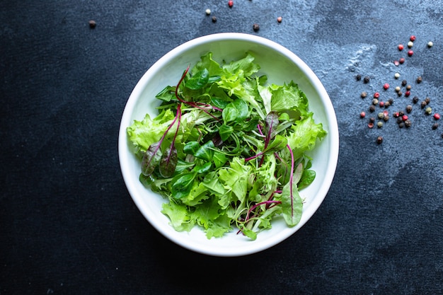 Green salad lettuce mix juicy microgreen snack healthy meal