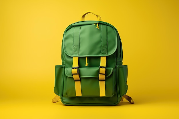 Photo green school bag back to school