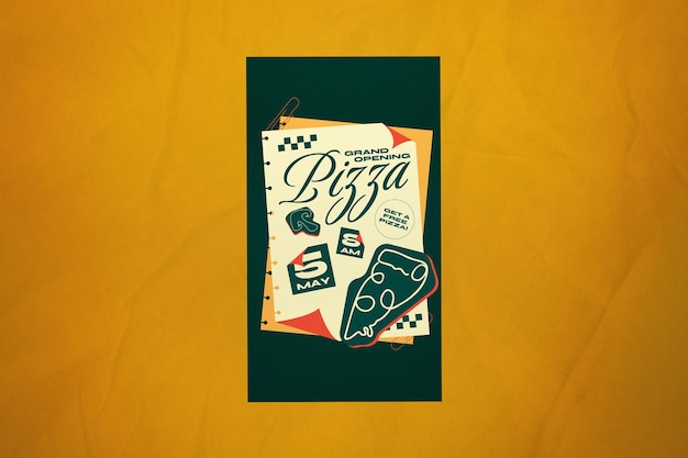 green scrapbooking grand opening pizza social media story