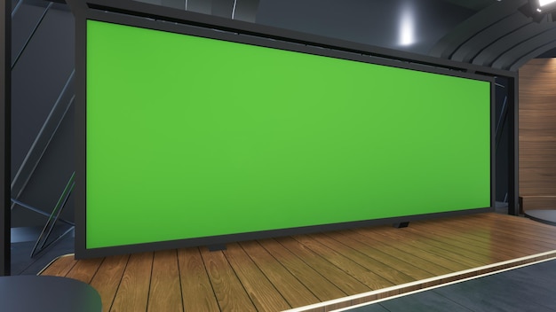 Green Screen Studio 2267_3D バーチャル TV スタジオ News_Studio 背景