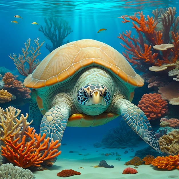 The green sea turtle generated by AI