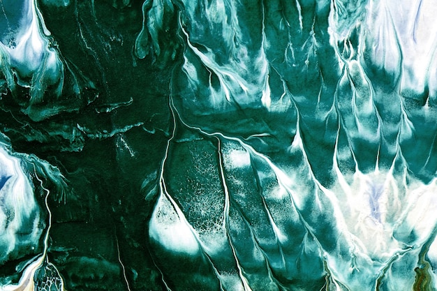 Green sea wave abstract background Liquid paint texture emerald ocean