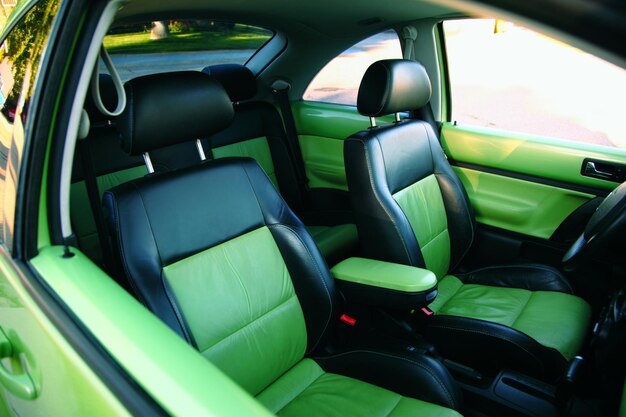 Green seats in car