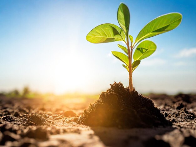 Green seedling growing