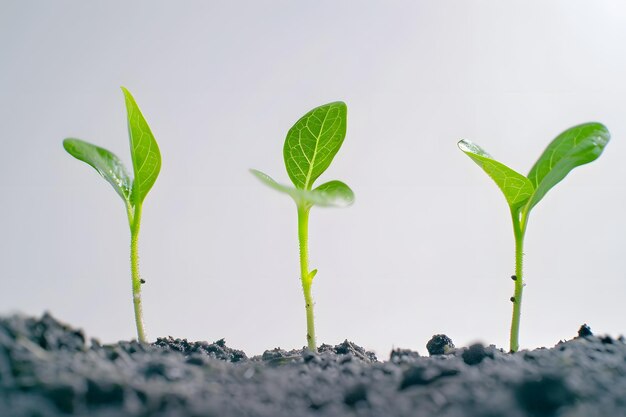 Photo green seedling illustrating concept of new life and investment in agricultural business