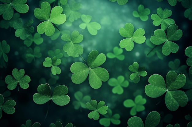 Green shamrock clover background