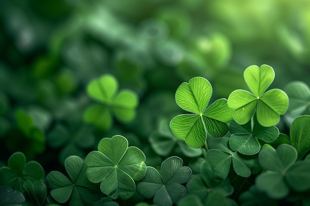 Green shamrock clover background