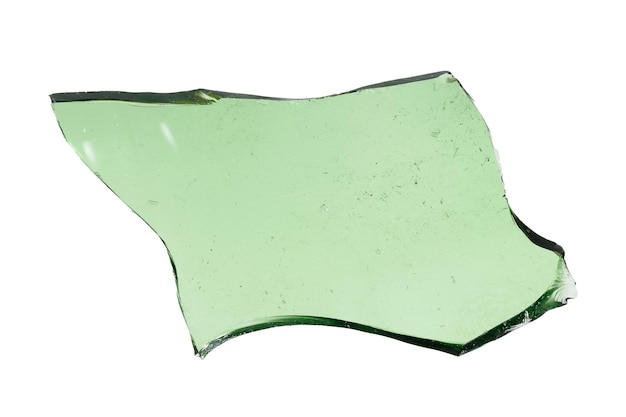 Green shard glass isolated on white background High quality photo