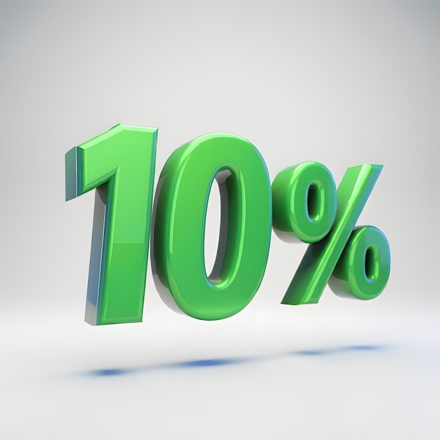 緑色で % を表示する緑色のサイン