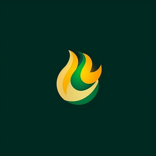 a green sign with a yellow flame on it