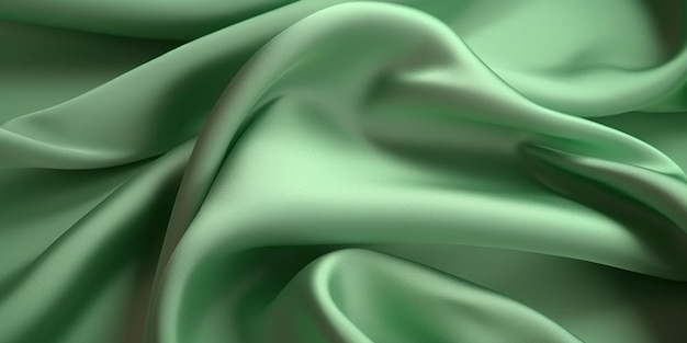 非常に柔らかく、背景が薄緑色の緑色の絹織物。