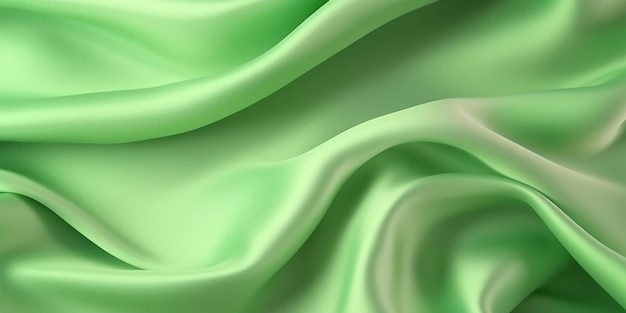 Green silk in a soft light green background