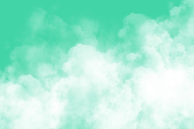 Green Sky with Beautiful Cloud Background
