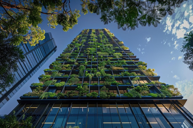 Foto grattacielo verde con piante sulla facciata a sydney, australia
