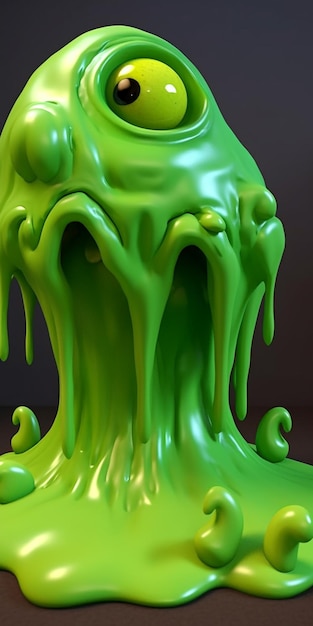 Photo a green slime with the word jello on it