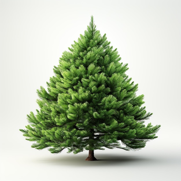 Green small pine tree on white background Created with generative AI