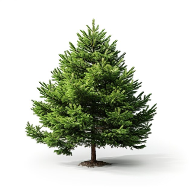 Photo green small pine tree on white background created with generative ai