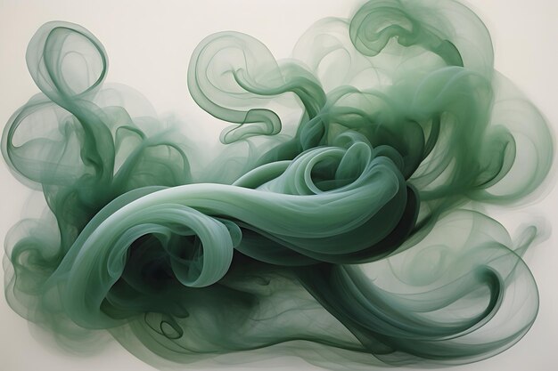 Photo green smoke abstract with an isolated background