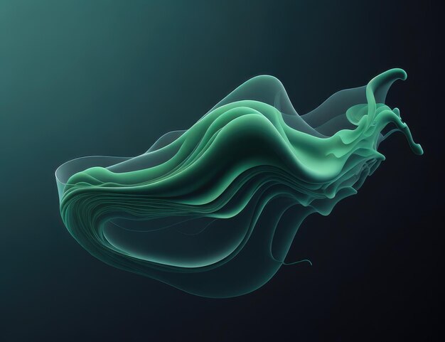 A green smoke wave with a light background