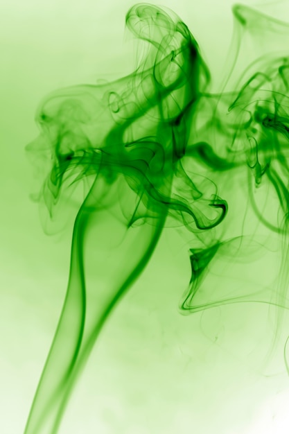 Green smoke on white background