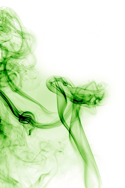 Green smoke with white background