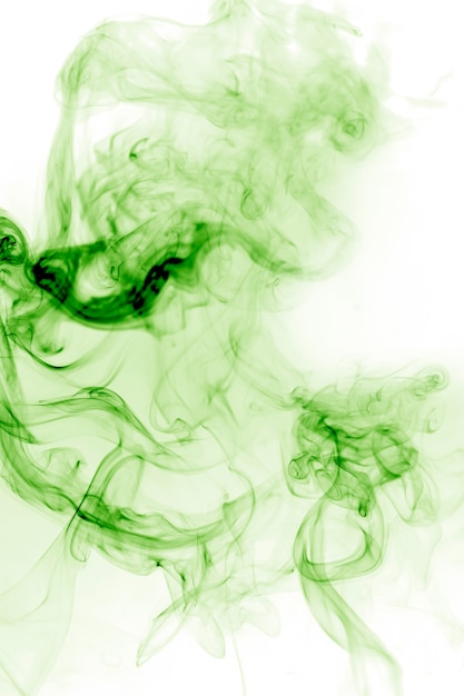 Green smoke with white background