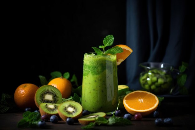 Green smoothie fruits Generate Ai