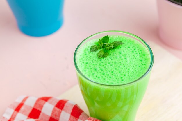 Green smoothie in glass