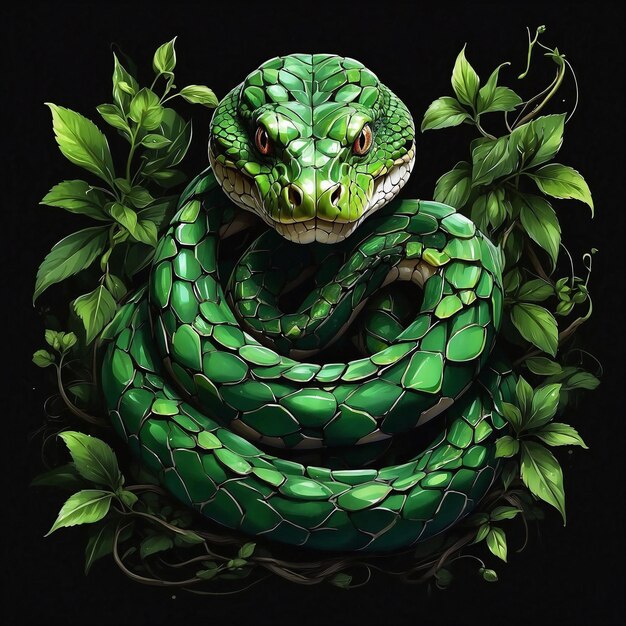 green snake illustration