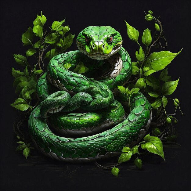 green snake illustration