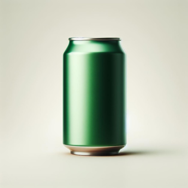 GREEN SODA CAN ON A WHITE BACKGROUND WITHOUT LABEL 3