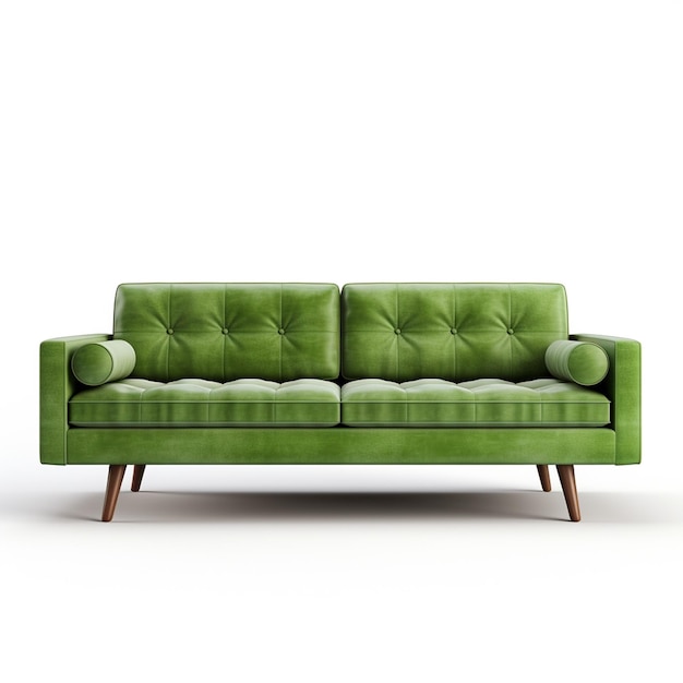 a green sofa